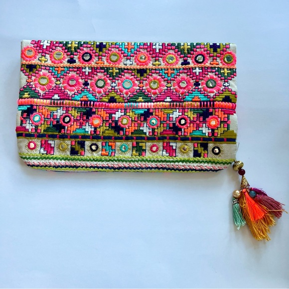 Star Mela Embellished Foldover Clutch - Picture 2 of 3